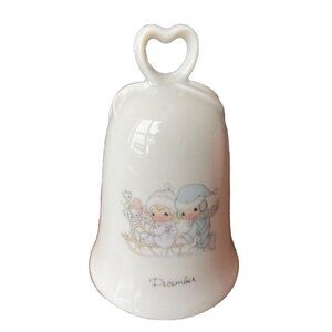 VINTAGE Ensco December PRECIOUS MOMENTS PORCELAIN BELL 1987 Japan